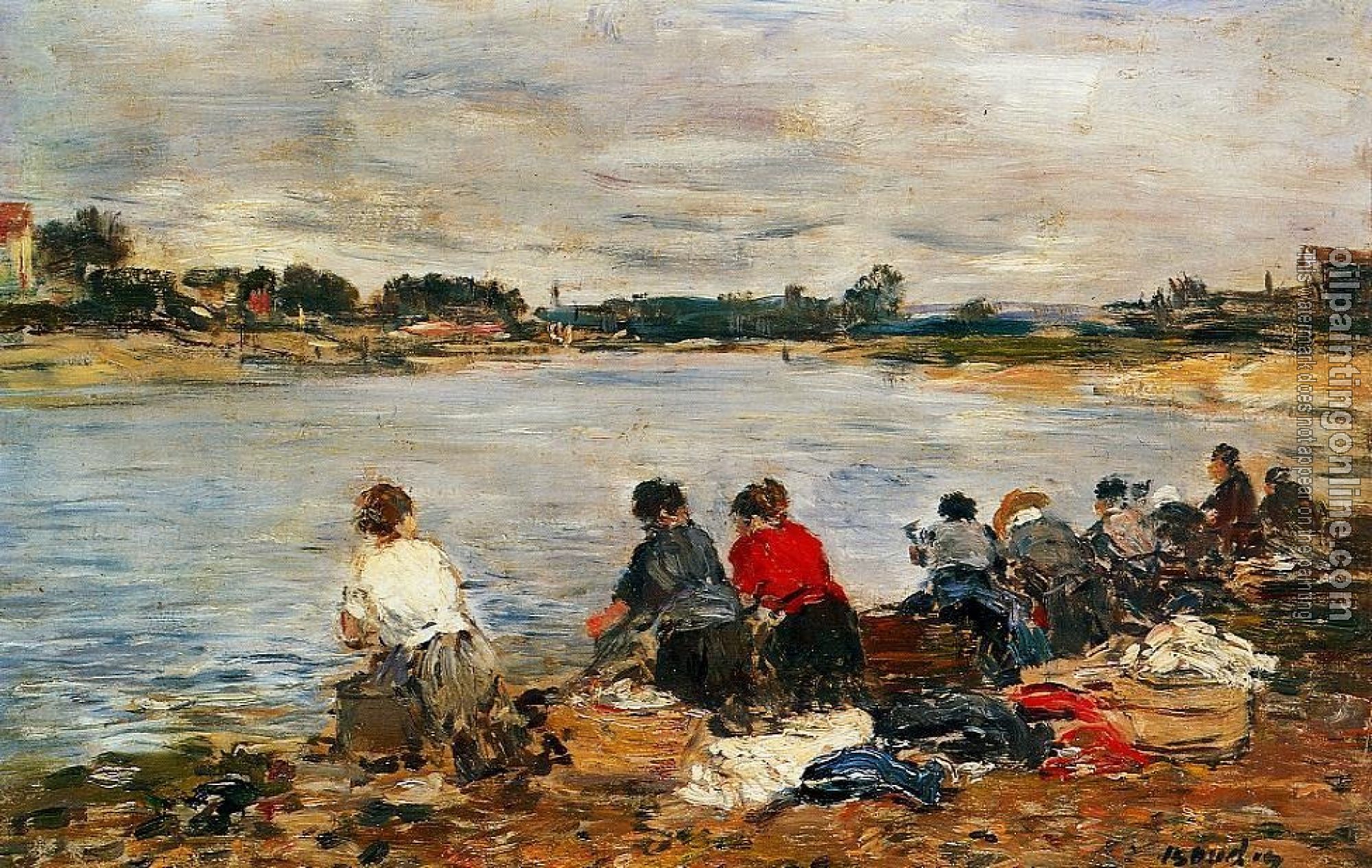 Boudin, Eugene - Laundresses on the Bankes of the Touques